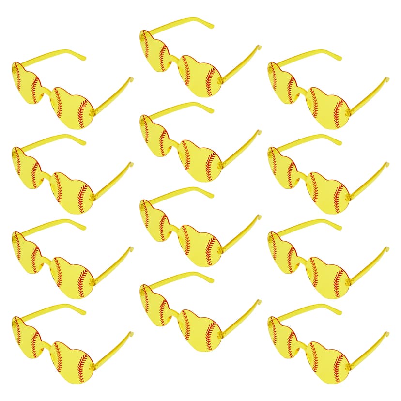 ReignSword 12 Pack Party Softball Sunglasses, Sport Baseball Heart Glasses for Team Sport Party, Softball Accessories Favor Glass Gift for Player Coach