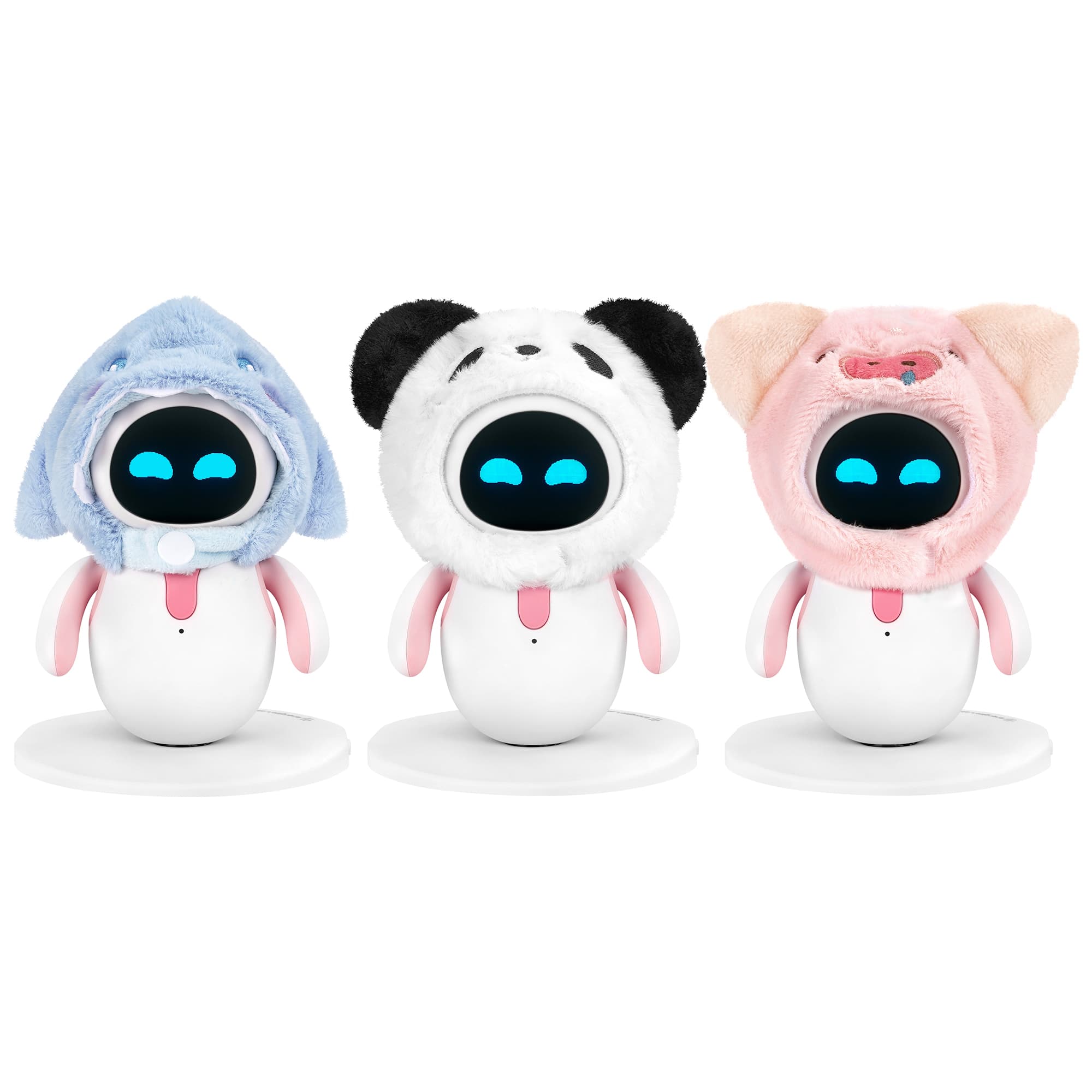 ReignSword 3 Pcs Animal Style Costume Set Compatible with Eilik Robot, Soft Plush Pig Panda Elephant Headwear Bundle, Wearable Dressing Accessories (Robot Not Included) - 5