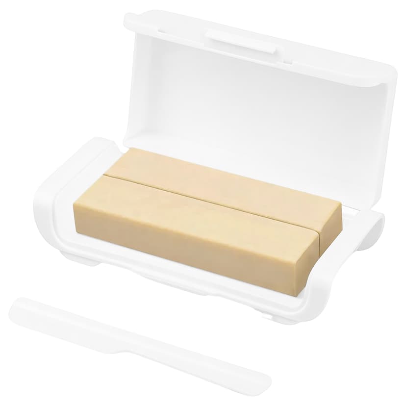 ReignSword Butter Dish with Lid for Countertop and Fridge, Airtight Butter Keeper Holder, Butter Storage Container with Knife, Dishwasher Safe (White)
