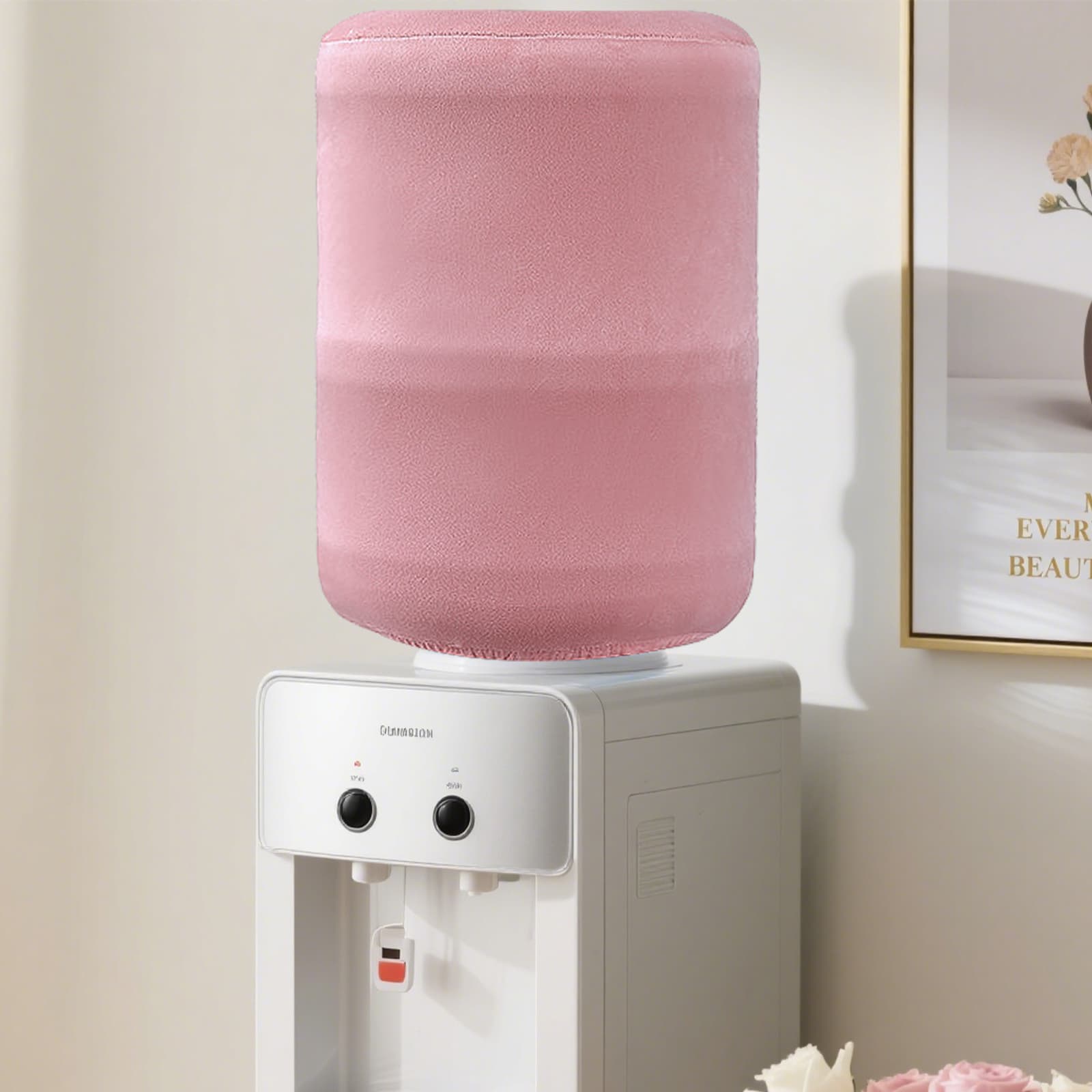 ReignSword Water Dispenser Barrel Cover for 5 Gallon Water Bottle, High Stretchy Water Bucket Cover Protector, Reusable Furniture Dust Covers for Home Office (Pink) - 5