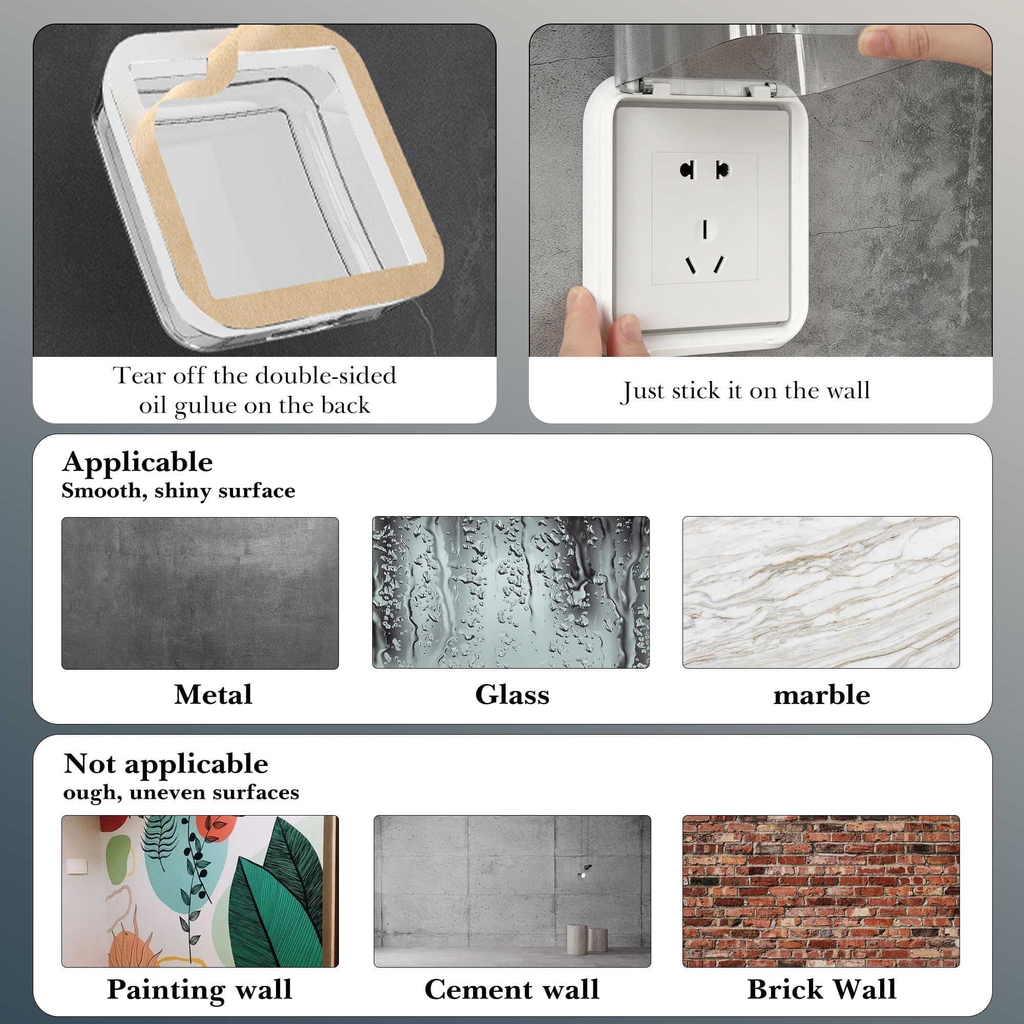 ReignSword Weatherproof Outside Outlet Cover, Outdoor Large Plug and Receptacle Protector, Plastic Wall Socket Plug Protector for Bathroom, Kitchen, Balcony (Clear) - 3
