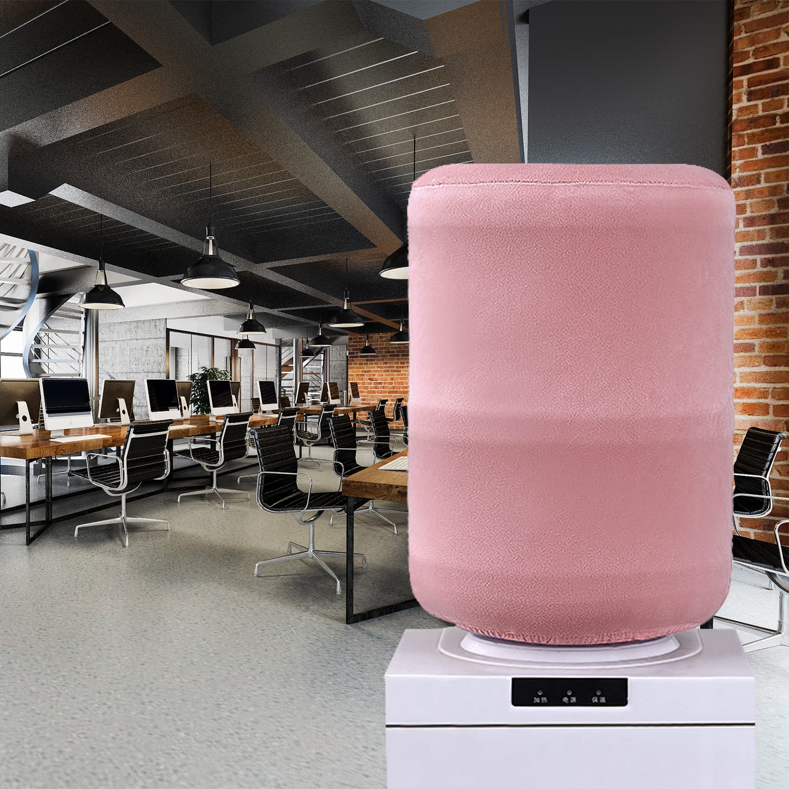 ReignSword Water Dispenser Barrel Cover for 5 Gallon Water Bottle, High Stretchy Water Bucket Cover Protector, Reusable Furniture Dust Covers for Home Office (Pink) - 3