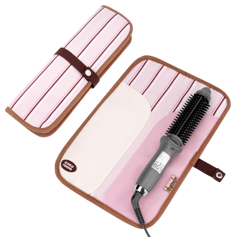 ReignSword Foldable Hair Tools Travel Bag, Portable Flat Iron Case for Travel and Home, Hot Tools Organizer for Hair Straighteners, Curling Irons, Flat Irons (Pink)
