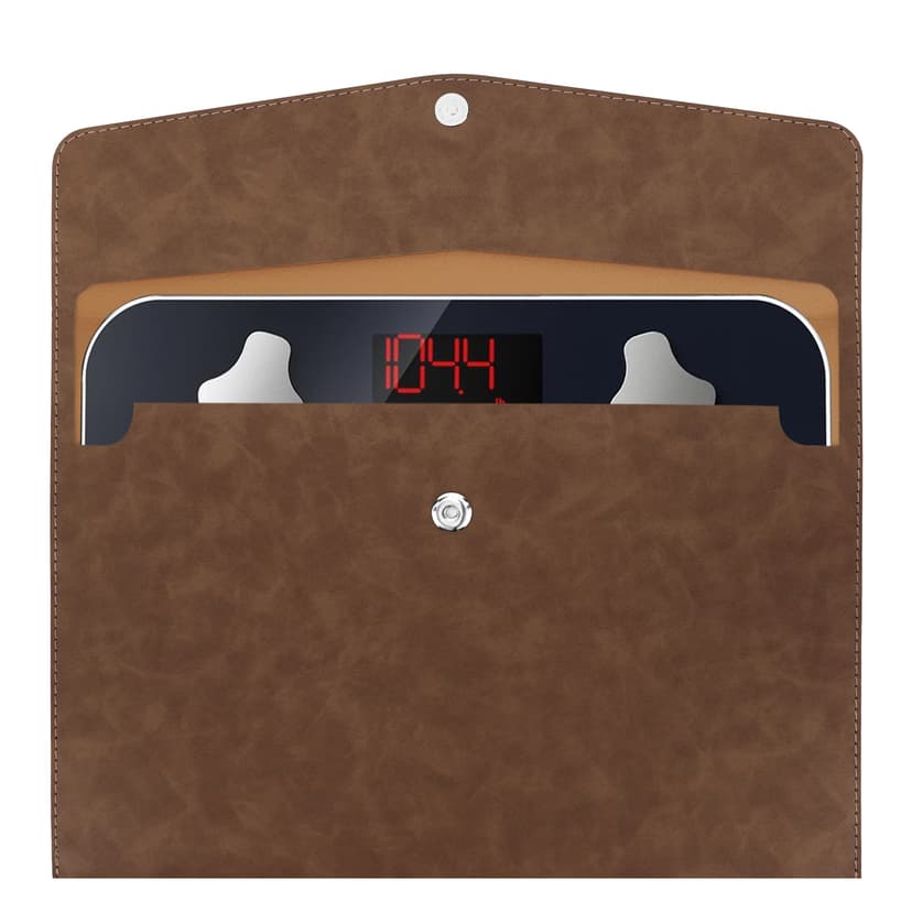 ReignSword Carrying Bag for Smart Scale, Compatible with Renpho Travel Scale Elis Go, 11.02In x 7.09In, Vegan Leather Replaceable Protective Pouch Bathroom Scales for Body Weight (Brown)