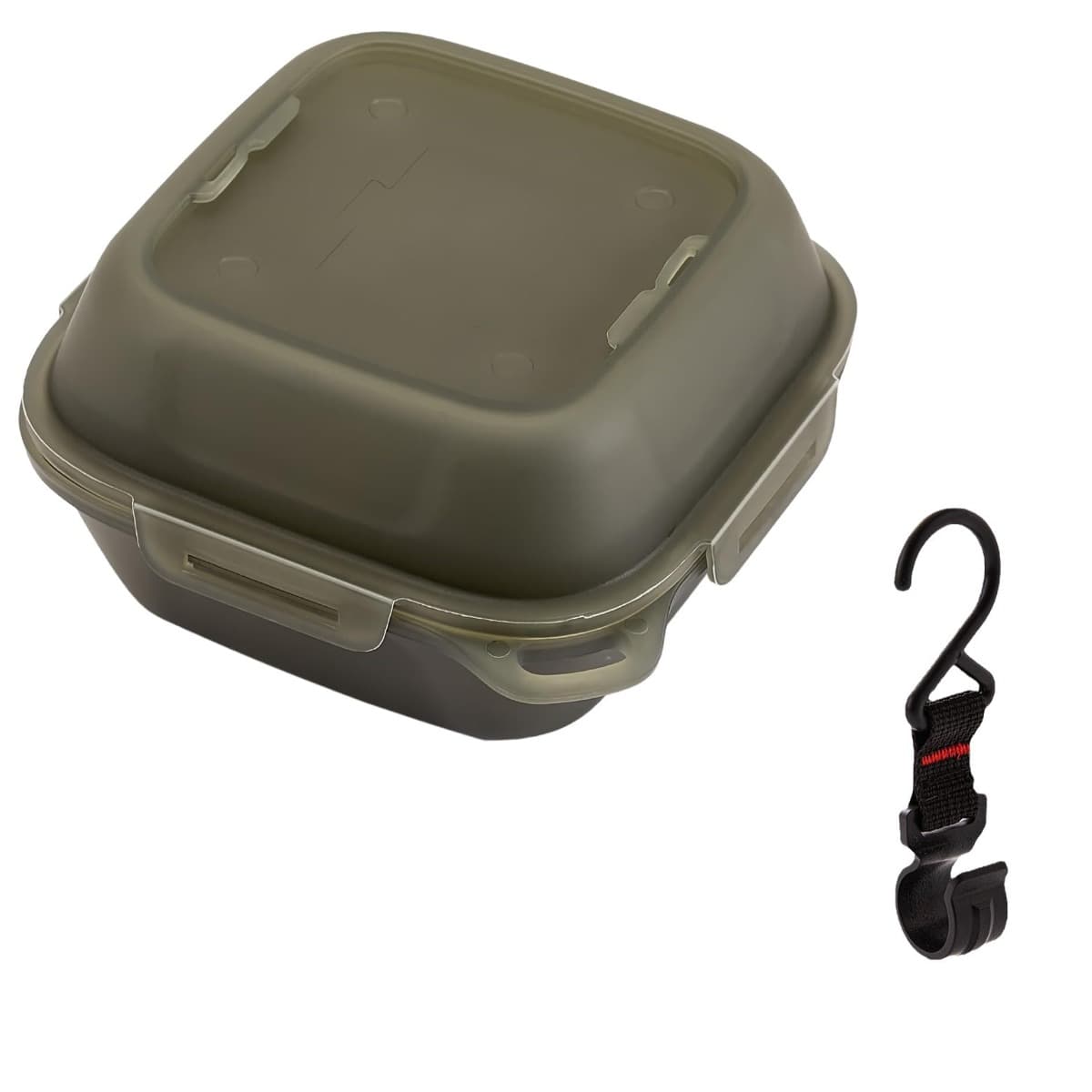 ReignSword 2-in-1 Camping Egg Holder, Portable 4 Grid Egg Storage Box with Built-in Silicone Steamer & Outdoor Hook, Shockproof Egg Container for Camping, Picnic, Travel (Military Green) - 7