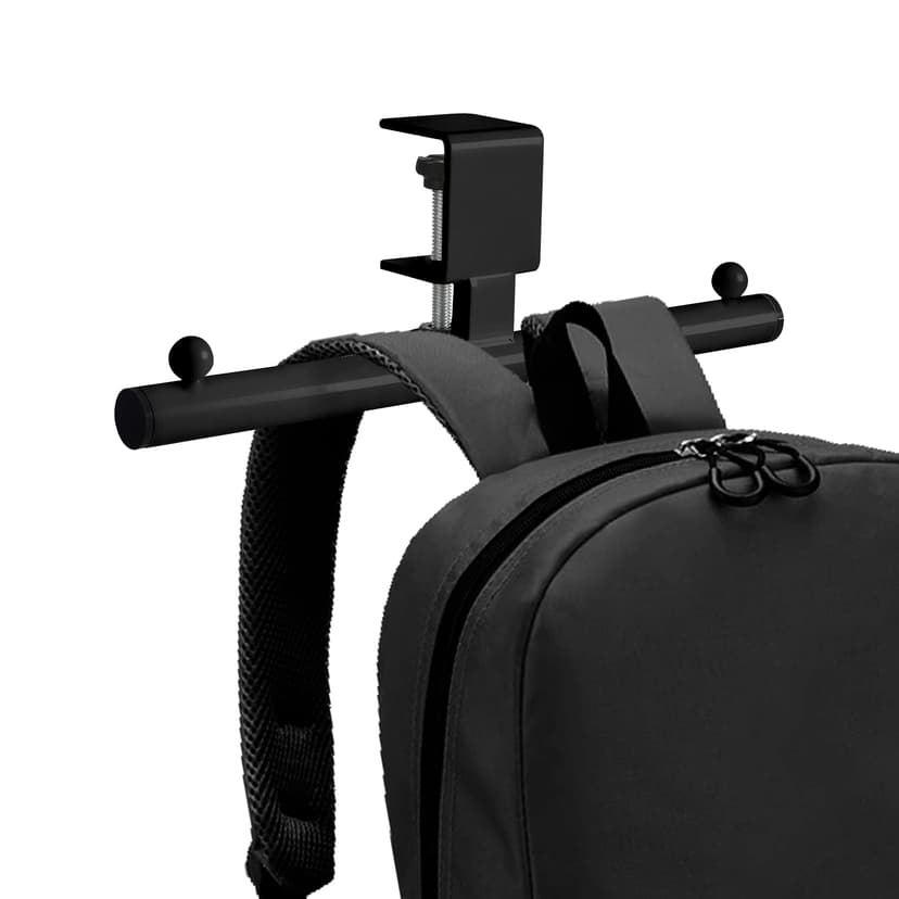 ReignSword Backpack Hanger for Desk Table, Adjustable Bag Holder Hook Mount, Metal Under Desk Storage Organizer for Reduce Clutter (Black)