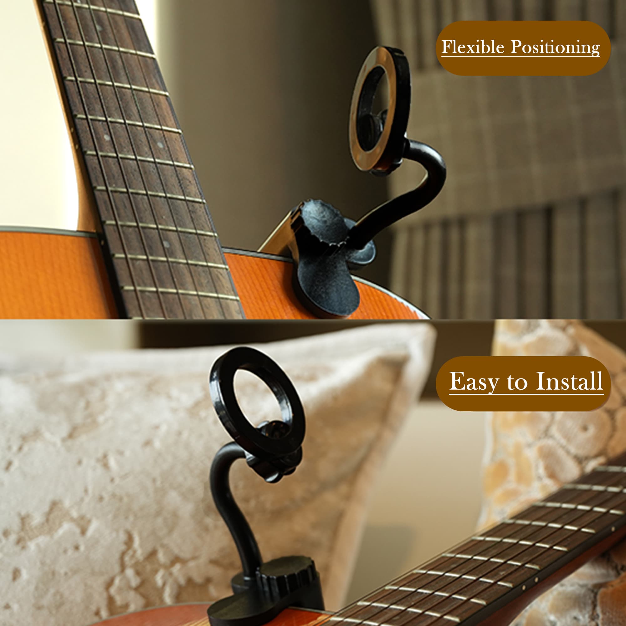 ReignSword Magnetic Guitar Phone Holder With Guitar Pick Display Holder, Adjustable & Rotatable Phone Mount for Live Streaming, Compatible with iPhone 16 15 14 13 12 Series - 5