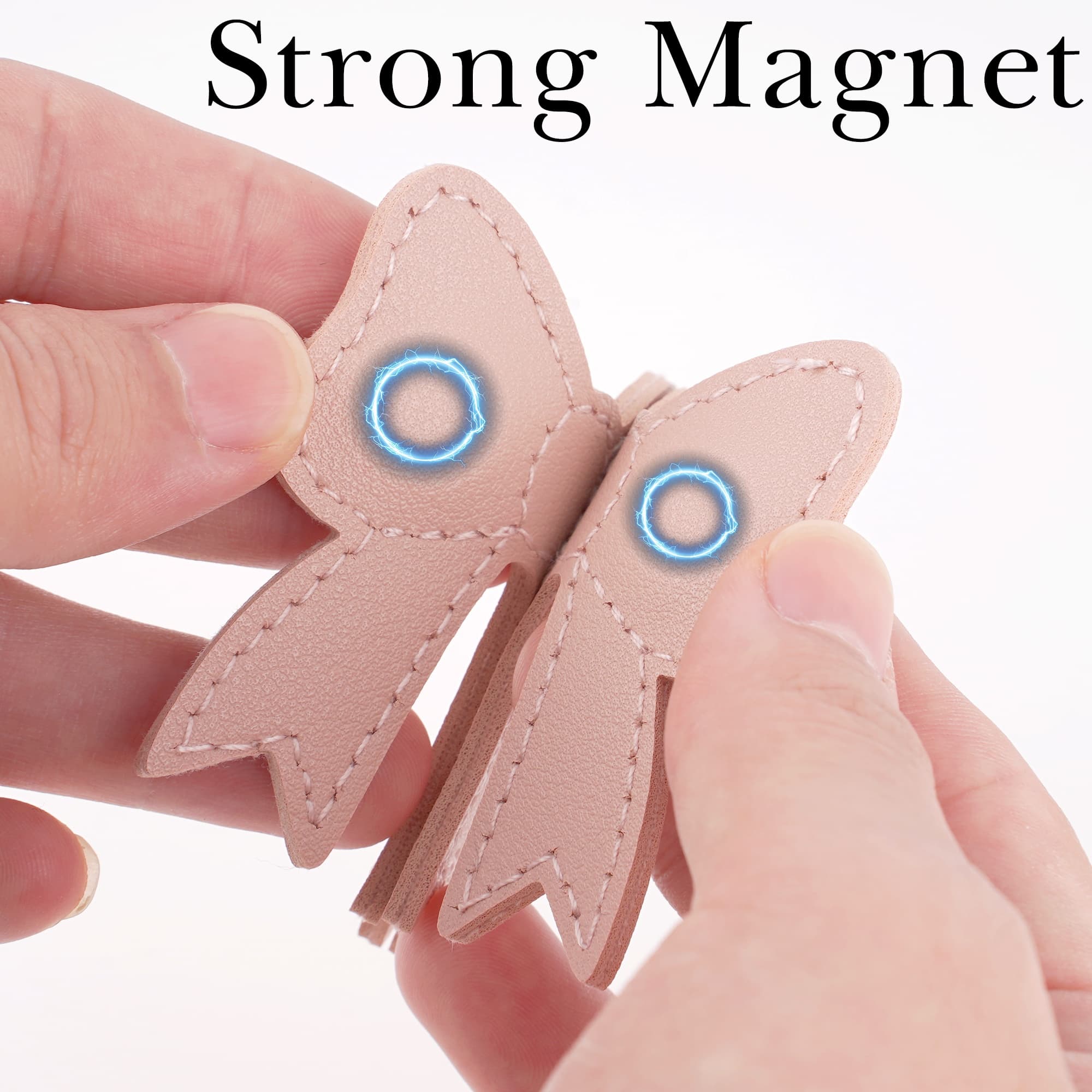 ReignSword Magnetic Leather Bookmarks, Cute Bow Book Markers for Reading, Magnet Bookmark Clips for Women Men Book Lovers Gifts for Birthdays, Christmases, Easter (Pink) - 3