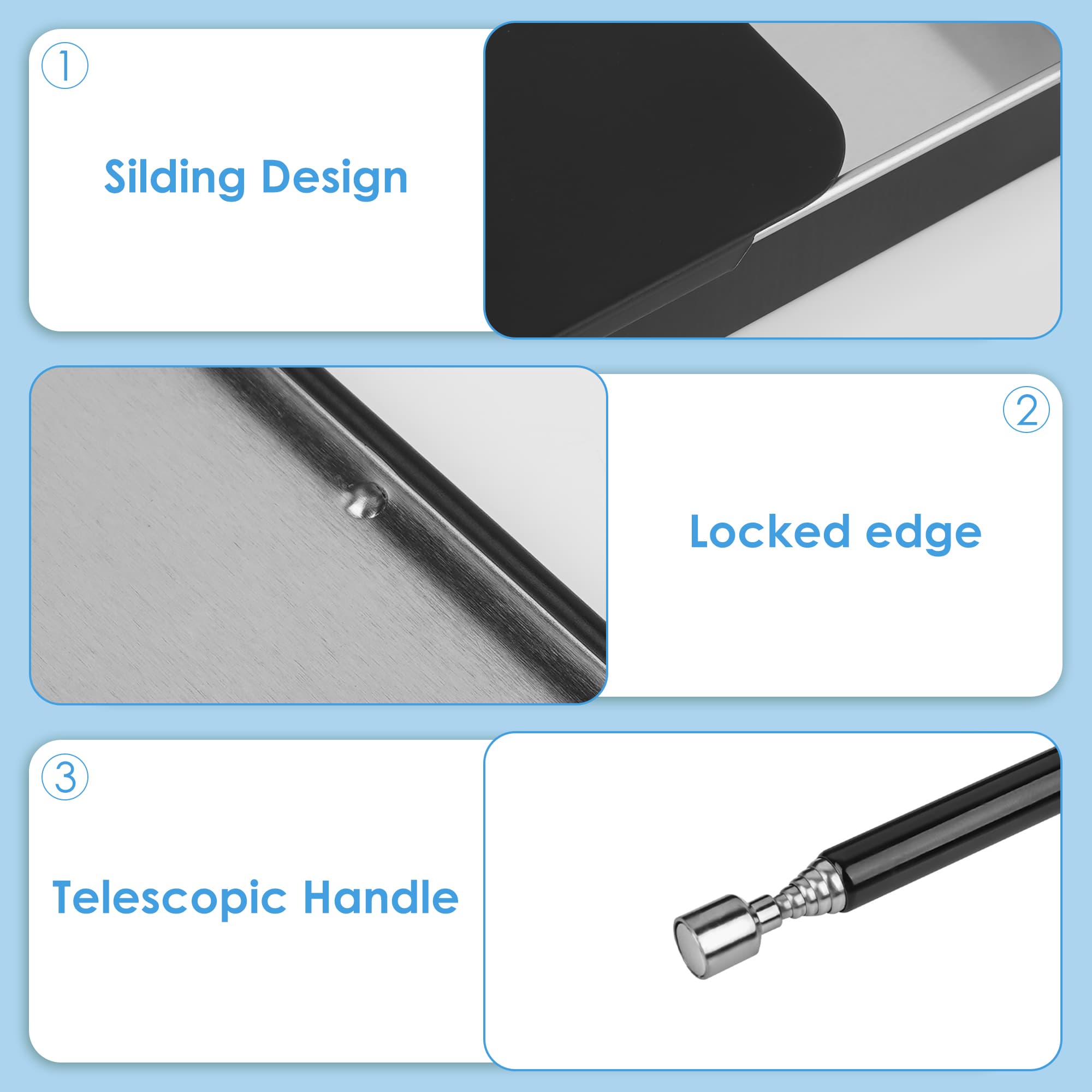 ReignSword Magnetic Pickup Tool for Sewing Needles and Pins, Telescoping Magnetic Pick Up Stick with Storage Case, Extendable Needle Collector for Sewing, Quilting and Craft Supplies - 2