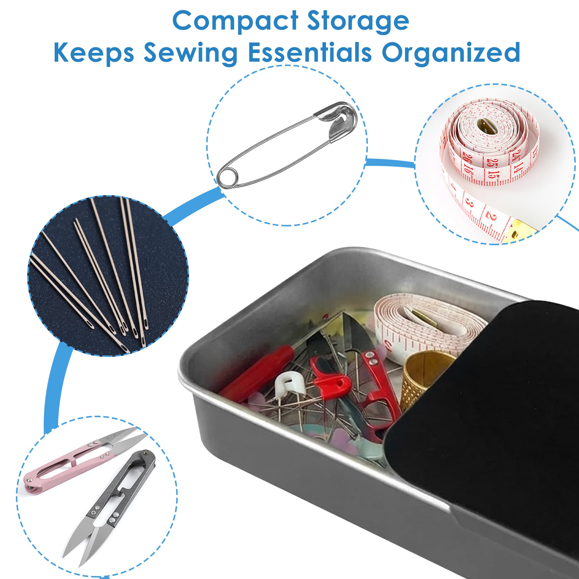 ReignSword Magnetic Pickup Tool for Sewing Needles and Pins, Telescoping Magnetic Pick Up Stick with Storage Case, Extendable Needle Collector for Sewing, Quilting and Craft Supplies - 3