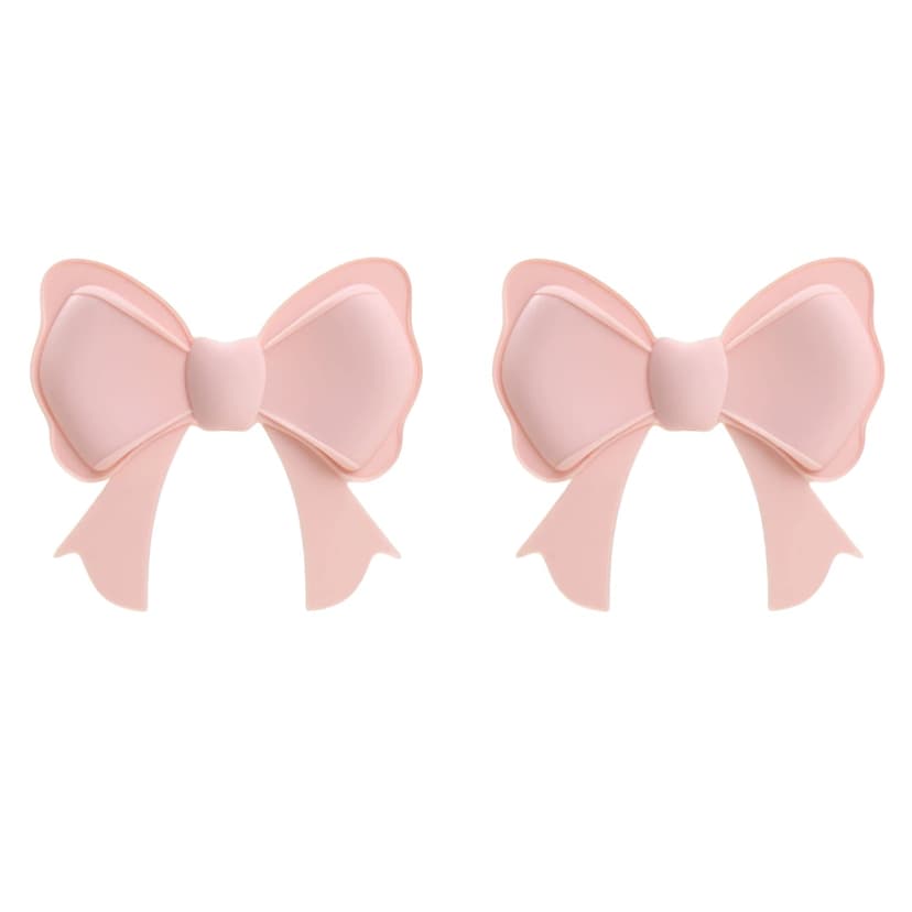 ReignSword 2 Pack Cute Silicone Bow Headphone Decorations, Adjustable Headphone Charms Accessories for Most Headphones, Fun Gift for Women & Gamers (Pink)