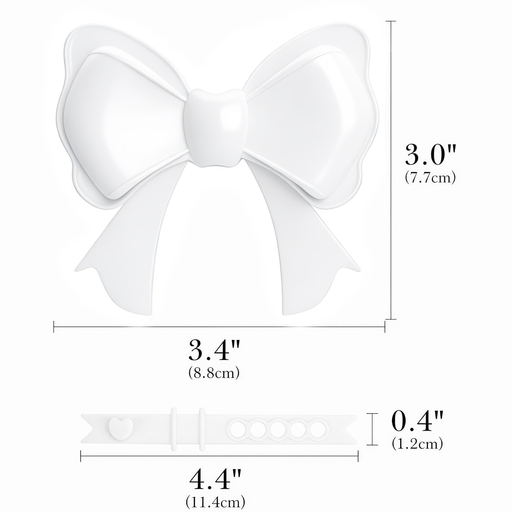ReignSword 2 Pack Cute Silicone Bow Headphone Decorations, Adjustable Headphone Charms Accessories for Most Headphones, Fun Gift for Women & Gamers (White) - 2