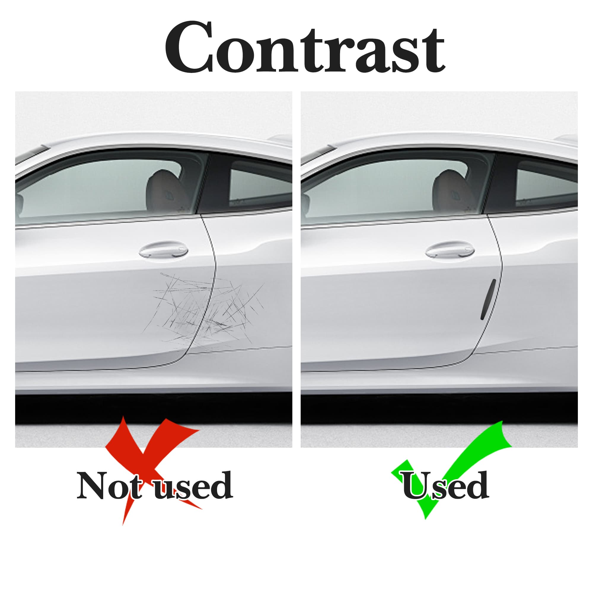 ReignSword 4 Pcs Car Door Edge Guards, Anti-Scratch Anti-Collision Self Adhesive Bumper Protector Trim Strip, Universal Car Exterior Accessories Door Guards for Cars Trucks SUVs (Black) - 5