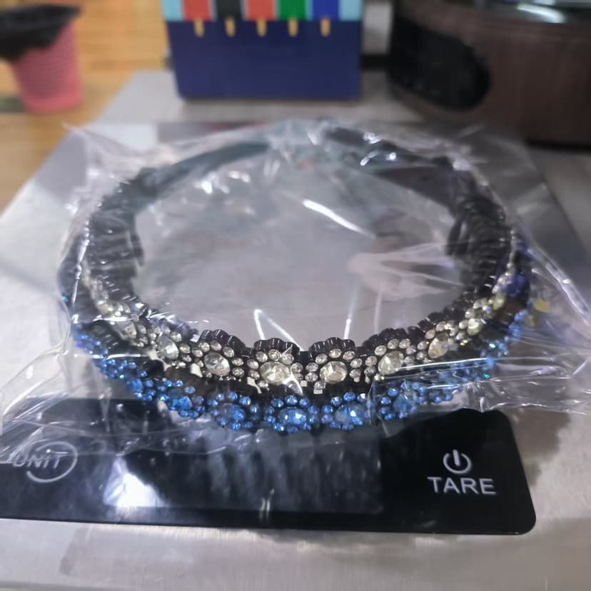 ReignSword 2 Pack Rhinestone Headband with Teeth for Women Girls, Fashion Non Slip Sparkly Crystal Hair Band, Bling Hair Accessories for Wedding Party Prom (White, Blue)