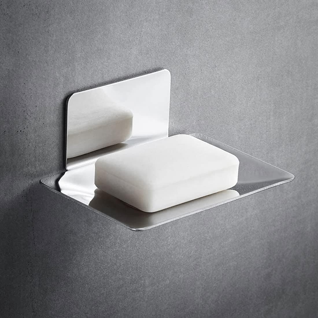 ReignSword Self-Adhesive Soap Dish for Shower, Stainless Steel Bar Soap Holder Dishes for Bathroom Kitchen - 2