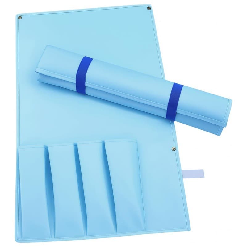 ReignSword Roll-Up Mahjong Rack Bag, Portable Oxford Cloth Organizer for Mahjong Racks, Pushers & Accessories, Family Night Travel Case (Light Blue, 39 x 21 Inch) - 1