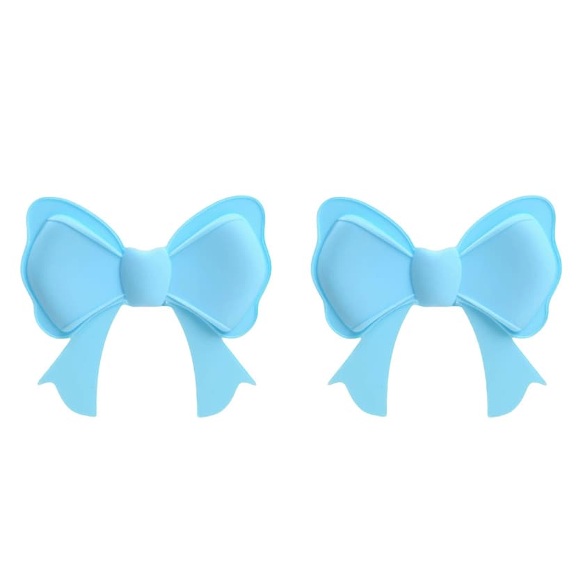 ReignSword 2 Pack Cute Silicone Bow Headphone Decorations, Adjustable Headphone Charms Accessories for Most Headphones, Fun Gift for Women & Gamers (Blue)