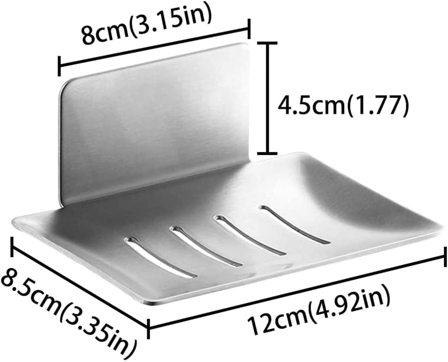 ReignSword Self-Adhesive Soap Dish for Shower, Stainless Steel Bar Soap Holder Dishes for Bathroom Kitchen - 1