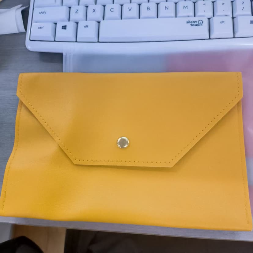 ReignSword Mahjong Card Holder, PU Vegan Leather 2026 Mahjong Storage Bag, Snap Button Standard Hands Rules Card Organizer, 8.66 x 5.71 Inch, Yellow
