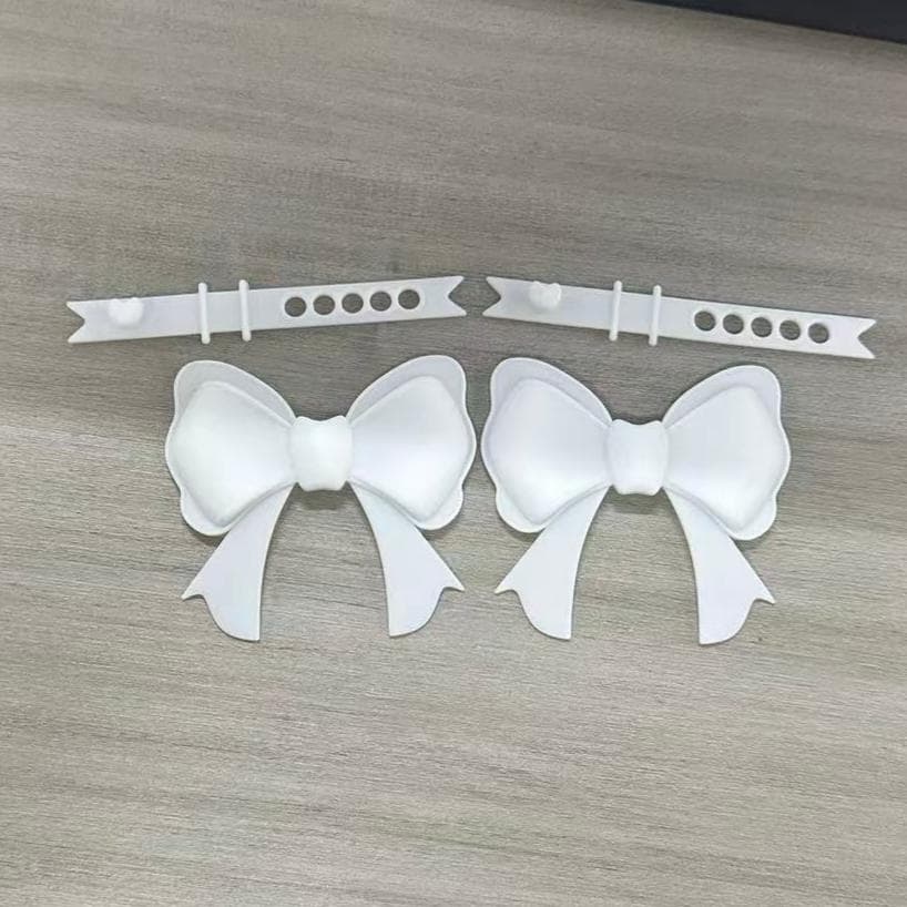 ReignSword 2 Pack Cute Silicone Bow Headphone Decorations, Adjustable Headphone Charms Accessories for Most Headphones, Fun Gift for Women & Gamers (White) - 7