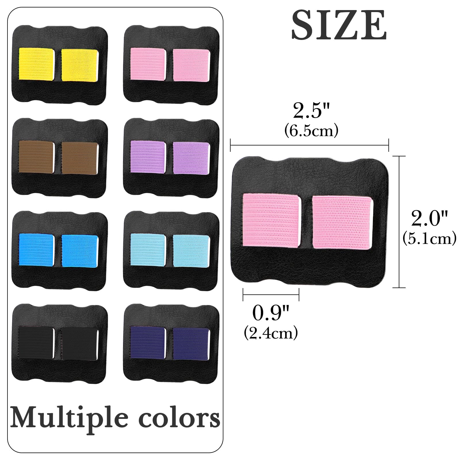 ReignSword 8 Pack Self Adhesive Pencil Holder, Vegan Leather Pen Loop Holder for Notebooks Journals Planners Tablet Case, Elastic Pen Holder for Pens, Apple Pencil - 1