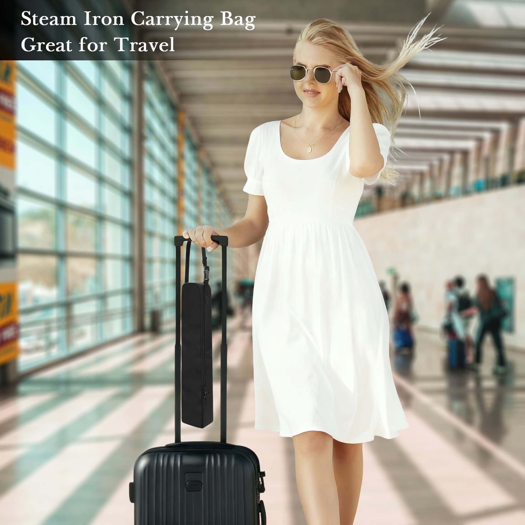 ReignSword Hair Tools Travel Bag with Hanging Buckle Strap, Travel Carrying Bag for Handheld Iron, Compatible with NORI Press Travel Steam Iron - 5