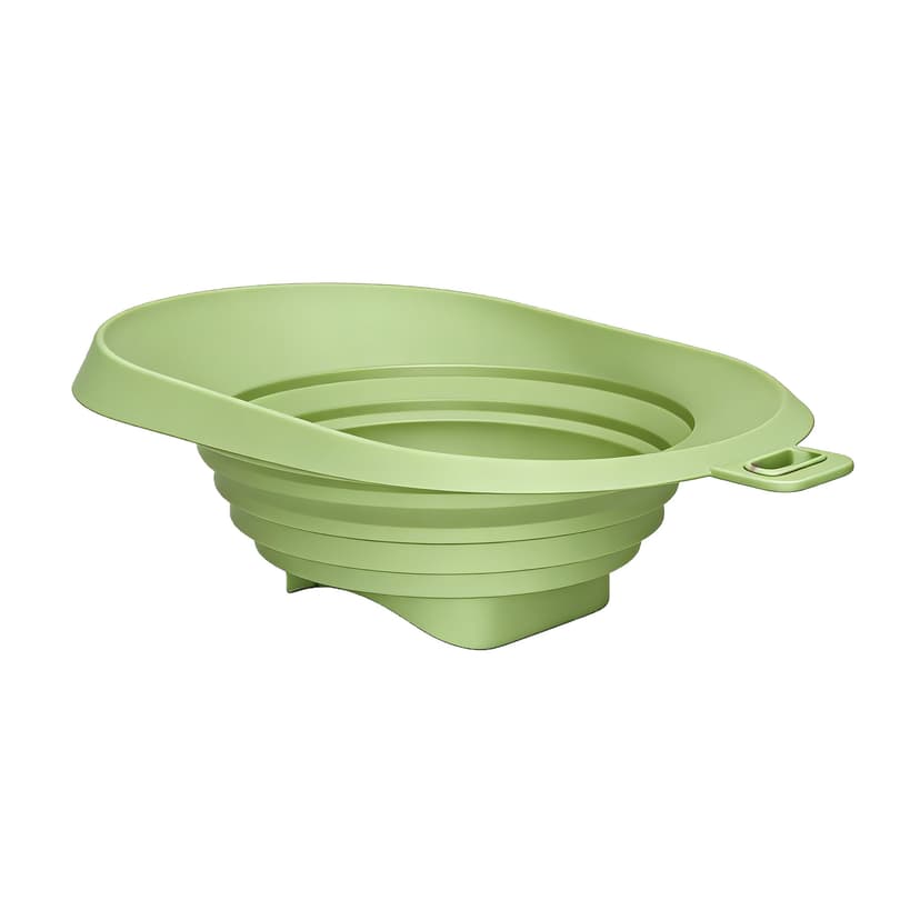 Anti-Splash Liquid Guide Cover Compatible with Ninja Slushie Machine FS301 FS300, Food-Grade Silicone Flow Hood & Foldable Funnel, Creami Swirl Pints Containers Accessories for No Spills (Green)