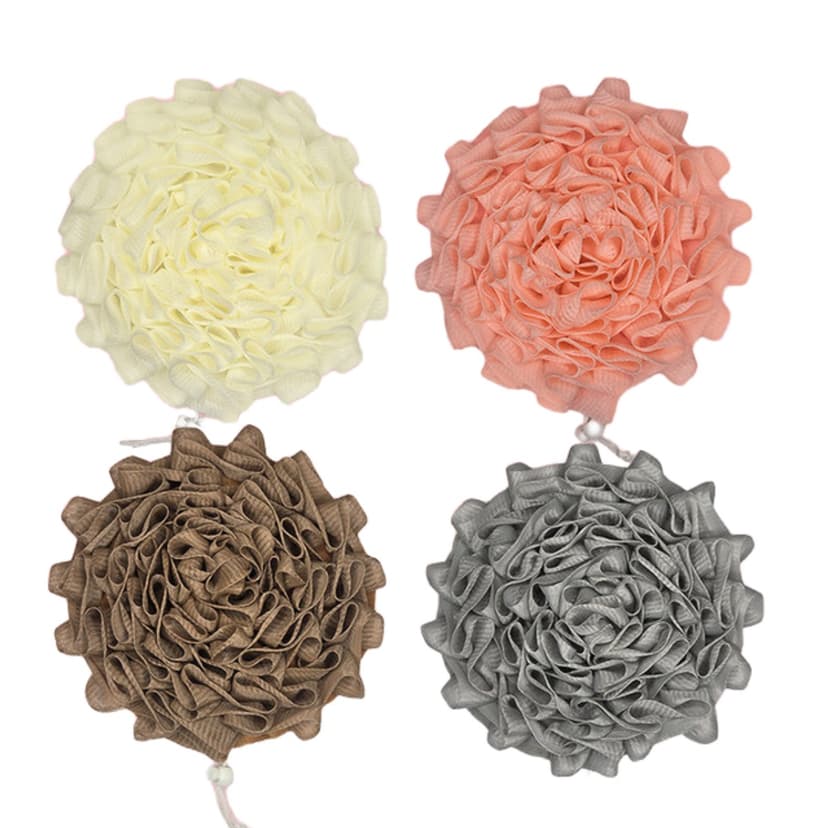 ReignSword 4 Pcs Bar Soap Loofah, 2 in 1 Drawstring Loofah Soap Holder, Exfoliation Mesh Shower Sponge for Bar Soap, Cleansing Smooth Skin (Round, 4 Color)