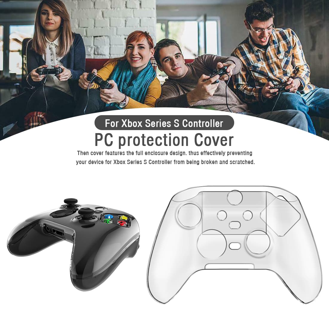 Hard Protective Case for Xbox Series S Controller, Xbox Console Transparent Skin Housing Clear Crystal Case, Controller Protective Cover Handle Shell, for Xbox Series X / S Controller - 1