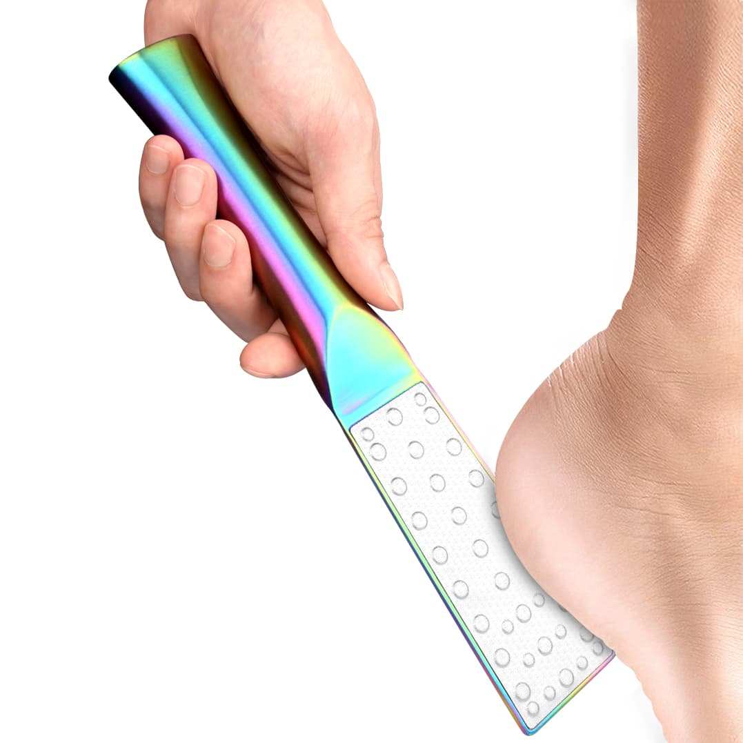 ReignSword Pedicure Foot File Callus Remover, Double-Sided Scrubs Stainless Steel Foot Rasp, Pedicure Callus Foot Rasp File Remover for Wet, Dry Feet - 3