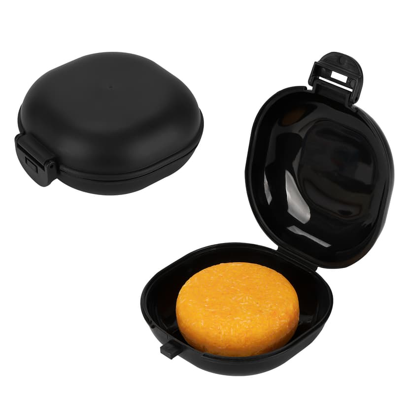 ReignSword 2 Pack Travel Soap Case, Portable Travel Soap Container Small Holder Case, Airtight Soap Box Tray for Shower Bathroom Travel Outdoor (Black)