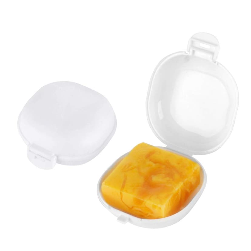 ReignSword 2 Pack Travel Soap Case, Portable Travel Soap Container Small Holder Case, Airtight Soap Box Tray for Shower Bathroom Travel Outdoor (White)