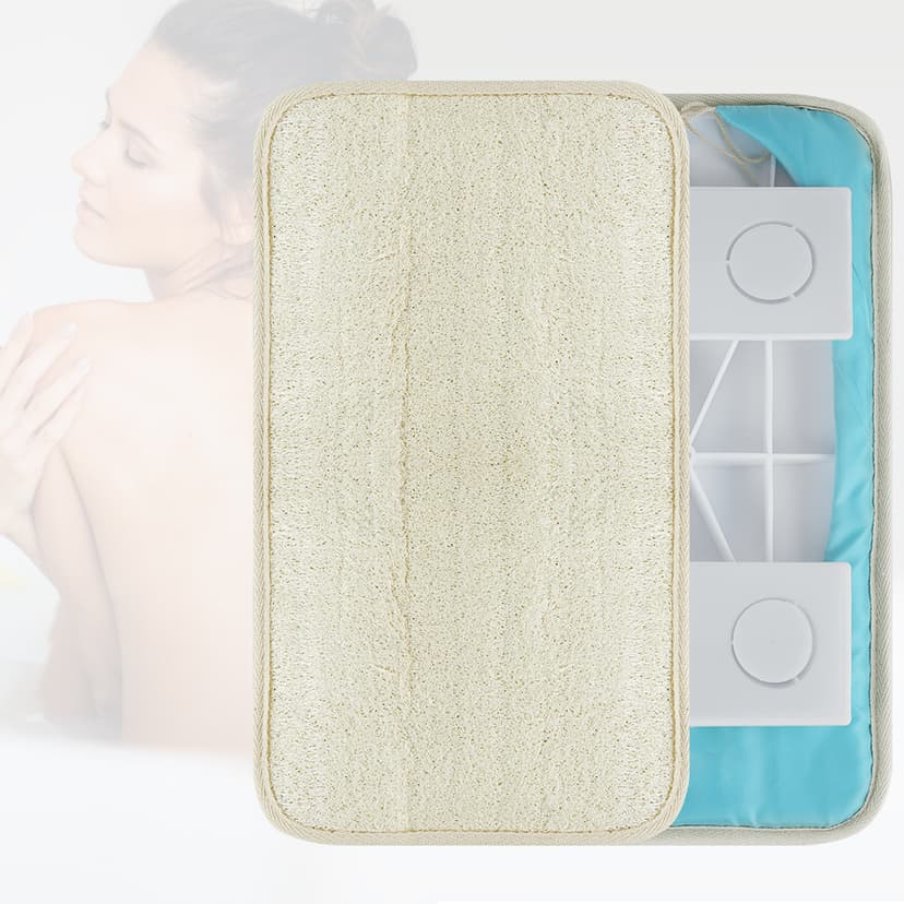 Back Scrubber for Shower, Hands-Free Exfoliating Back Loofah Body Sponge Scrubber, Wall Mounted Back Scrubber for Shower for Men Women