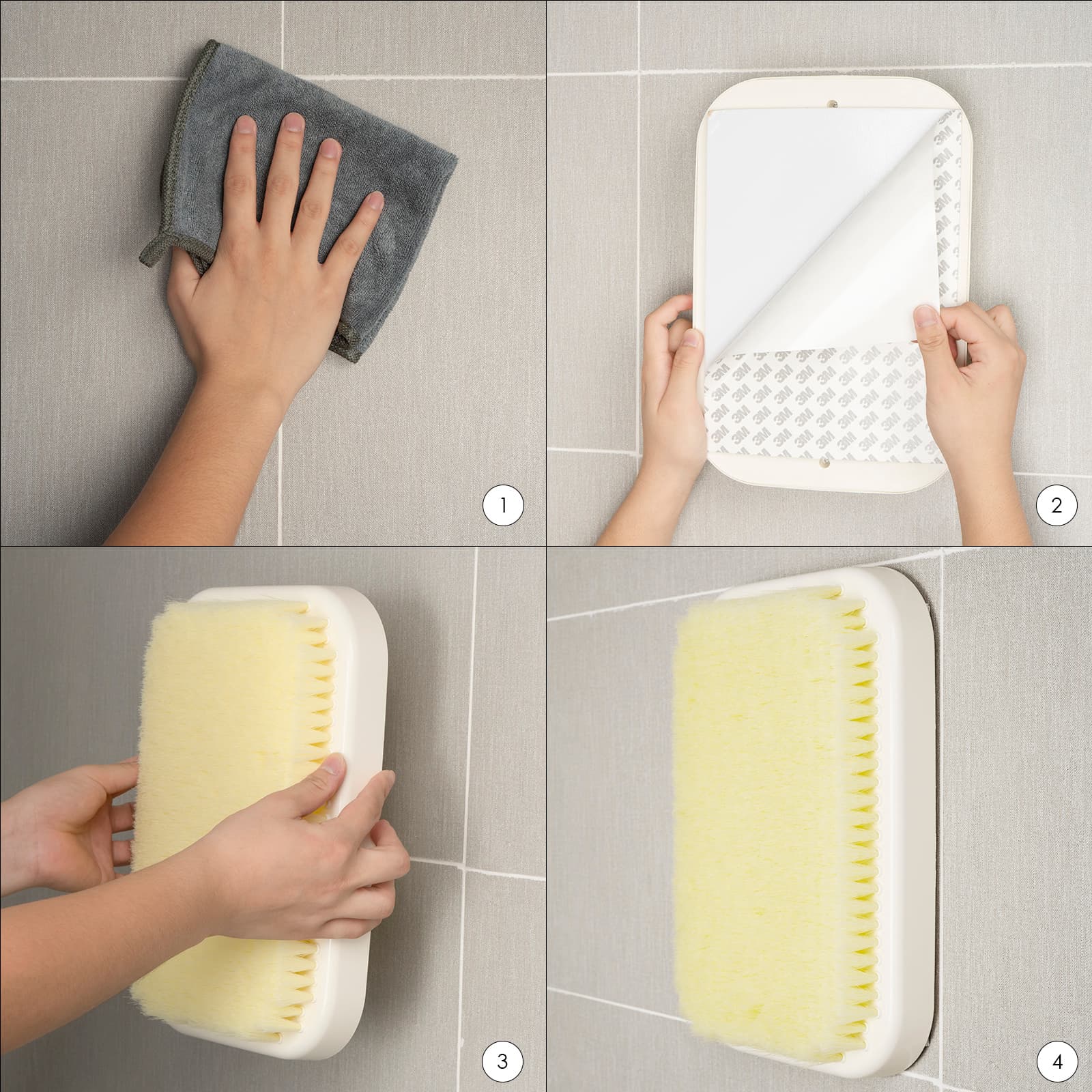 ReignSword Wall Mounted Back Scrubber for Shower, Exfoliating Bath Wash Pad, Hands-Free Back Body Brush Scrubber for Men Women - 4