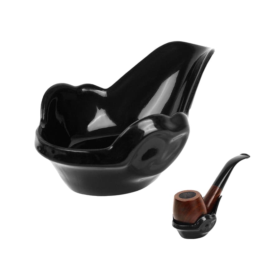 ReignSword  2 Pack Tobacco Pipe Stand Holder, Portable Cigar Holder Family Home Pipe Accessories for Tobacco (Black)