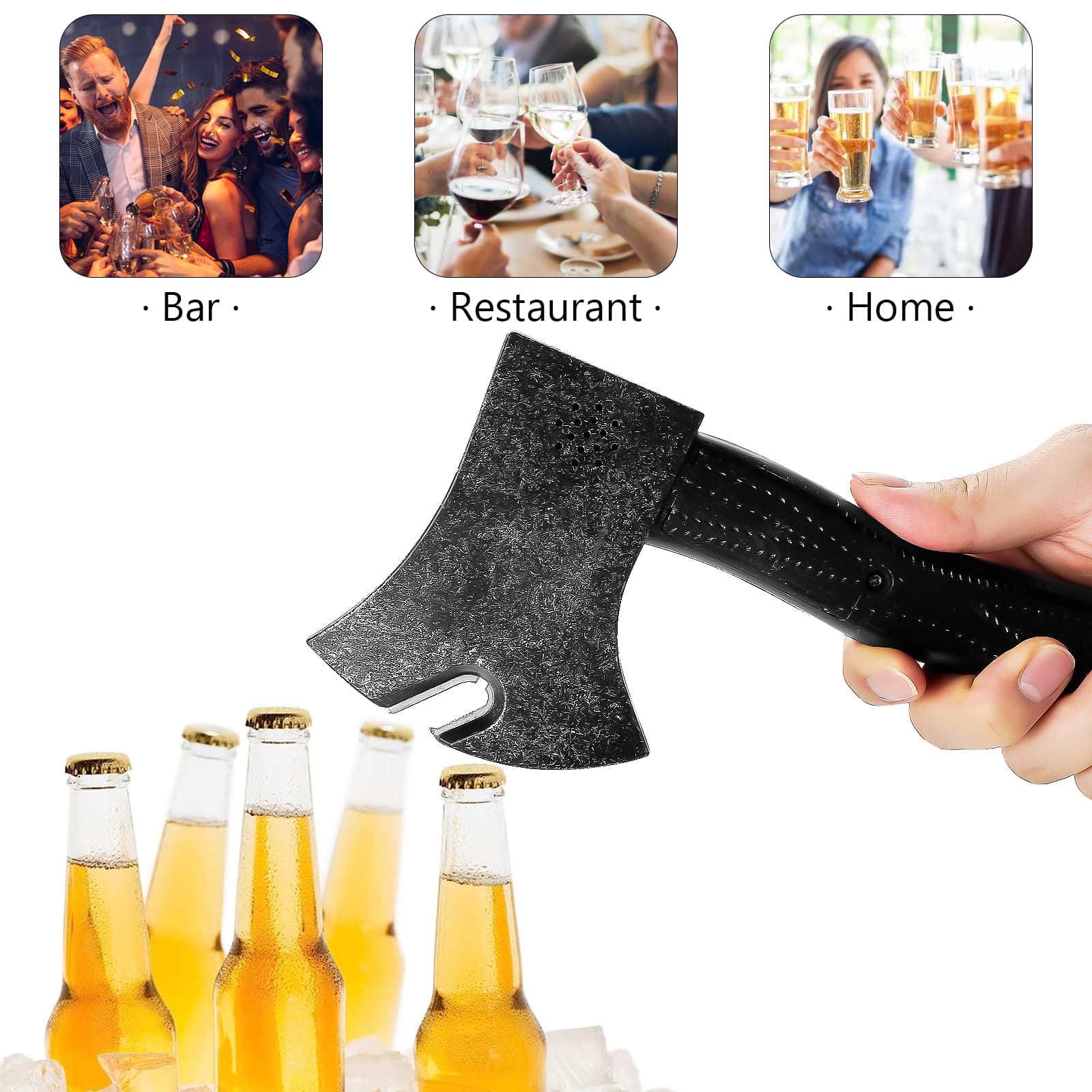 ReignSword Bottle Opener, Unique Beer Bottle Opener for Household & Party, Easy Opener for Beer and Beverage(Axe Shape) - 2
