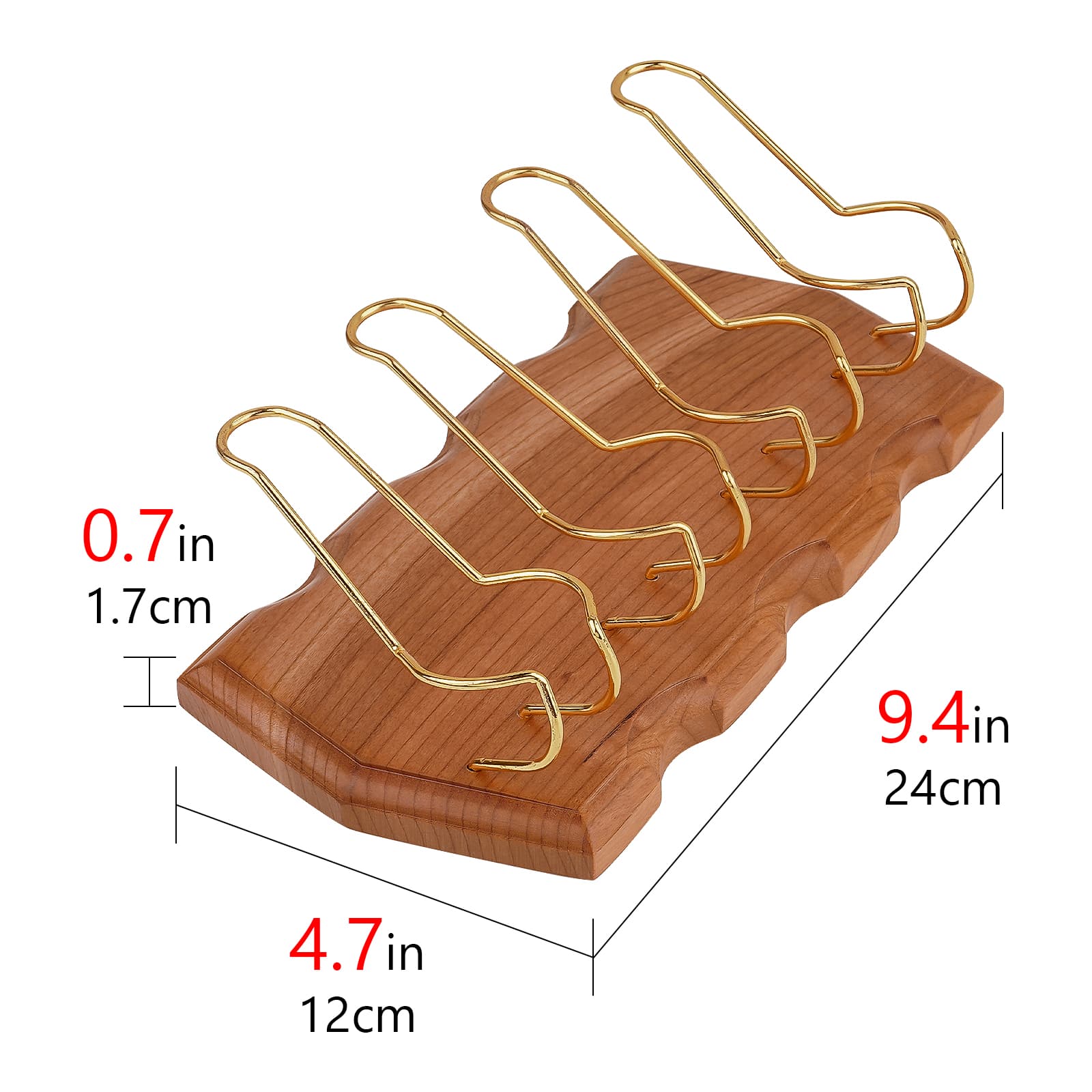 ReignSword Wooden Tobacco Pipe Stand Holder with 4 Display Metal Slots, Family Home Pipe Accessories for Tobacco - 1