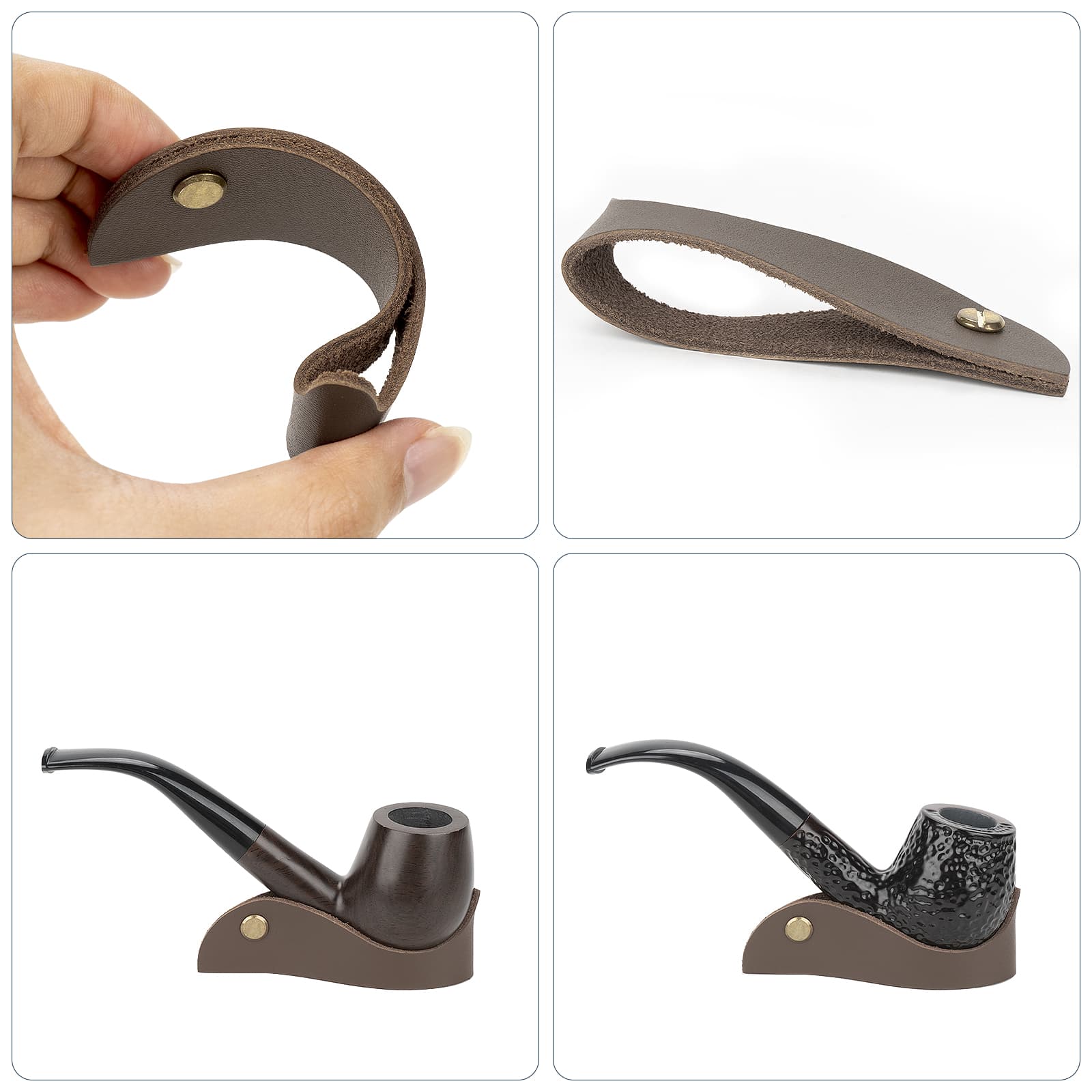 ReignSword Tobacco Pipe Stand Holder, Portable Cigar Holder Family Home Pipe Accessories for Tobacco (Coffee) - 2