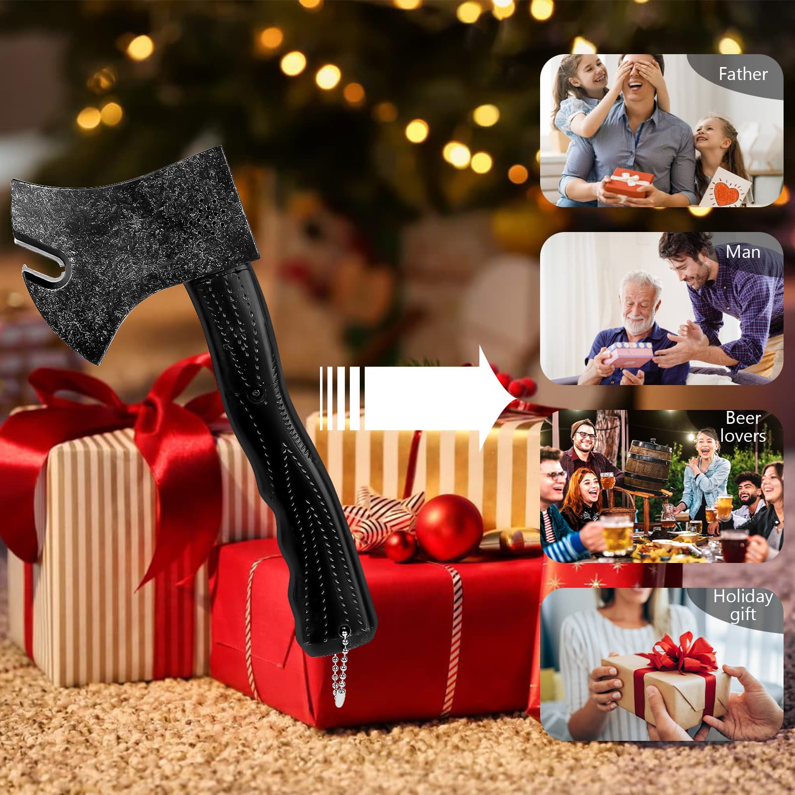 ReignSword Bottle Opener, Unique Beer Bottle Opener for Household & Party, Easy Opener for Beer and Beverage(Axe Shape) - 3