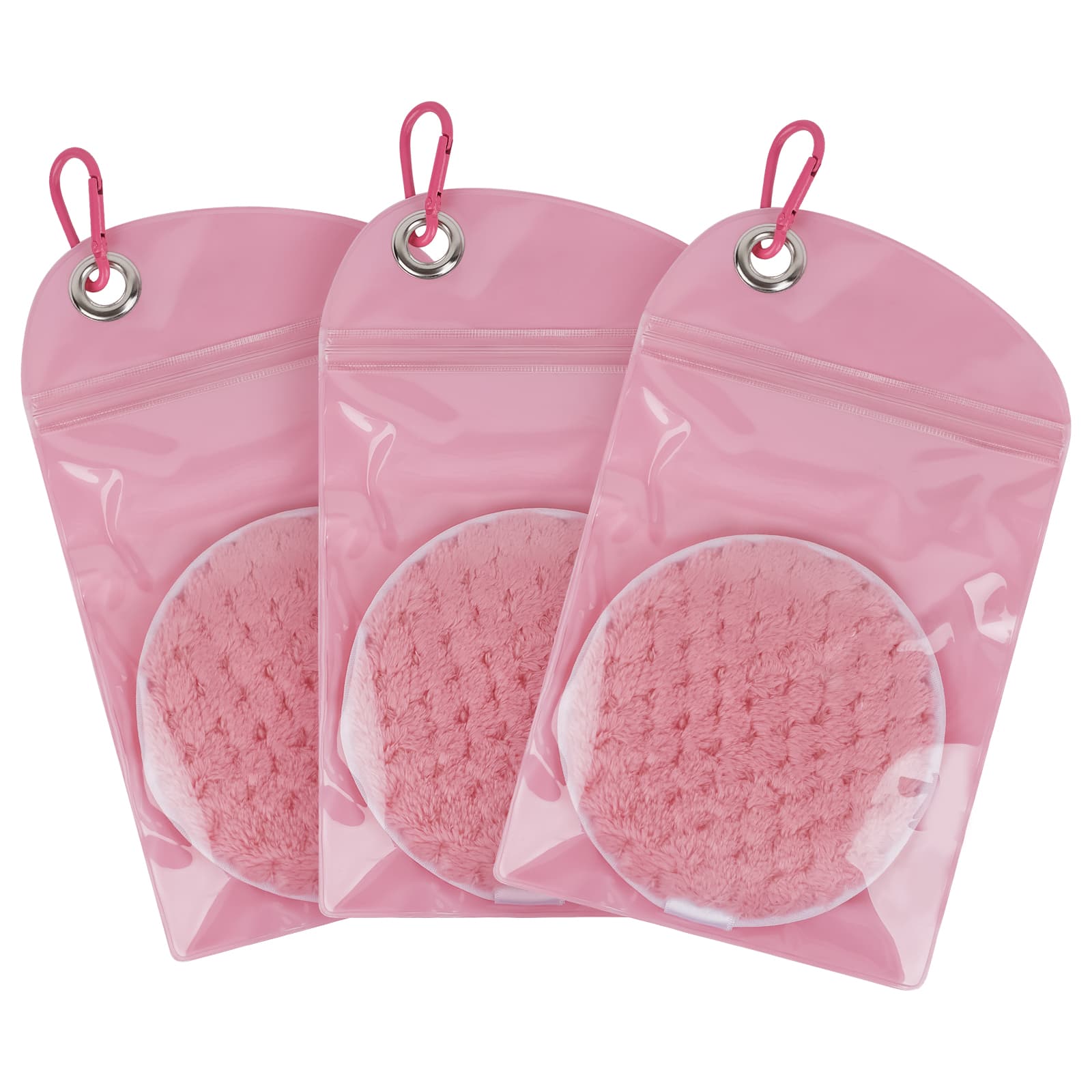 ReignSword Sand Remover for Beach, Reusable Sand Wipe Off Mitts with Carabiner, Talc-Free Sand Off Bags for Beach Vacation Camping Essentials (Pink) - 1