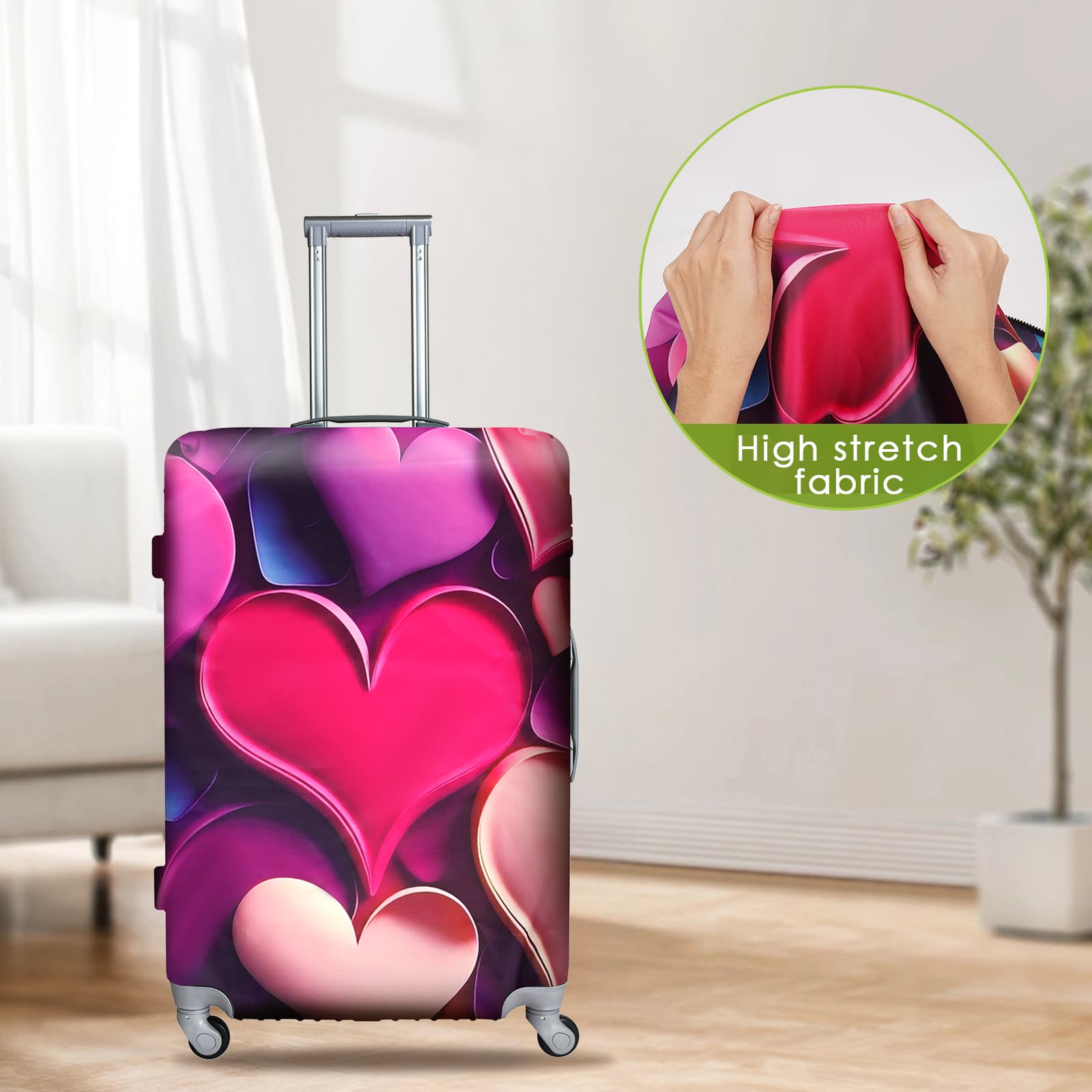 ReignSword Travel Luggage Cover Suitcase Protector Fit 22-24 Inch Luggage, Washable Luggage Covers for Suitcase Tsa Approved (H940, M) - 3