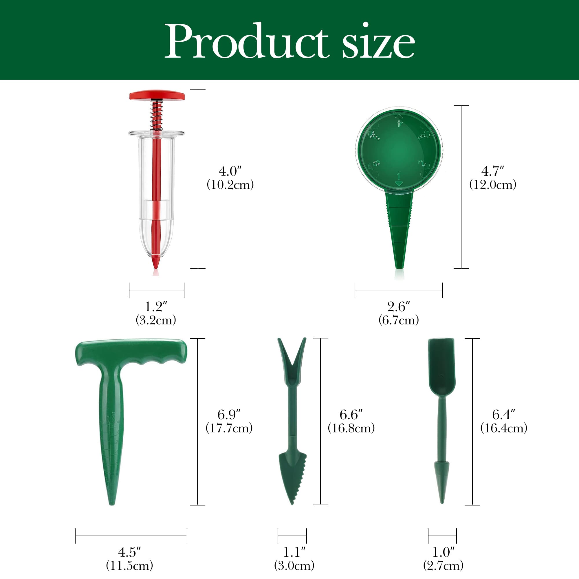 ReignSword 12 Pcs Handhold Seed Spreader Set, Mini Sowing Seeds Dispenser Fits Lawn & Garden Use, Multifunction Small Garden Tools Contains Digging, Weeding, Loosening Soil, Transplanting - 1