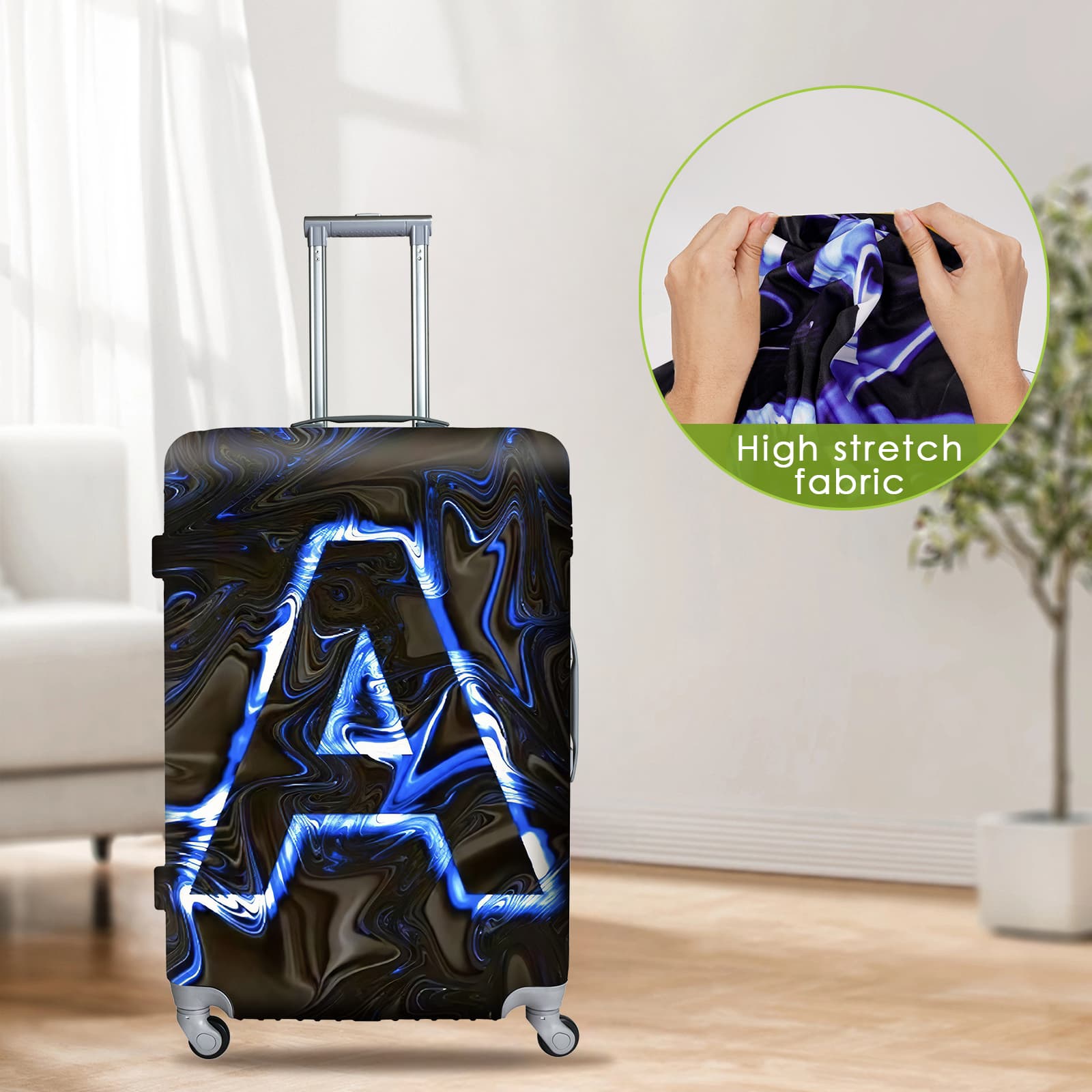 ReignSword Luggage Covers for Suitcase Tsa Approved, Travel Suitcase Cover Protector Fits 29-32 Inch Luggage, Washable Baggage Covers (XL, Personality Cyber ​​9) - 3