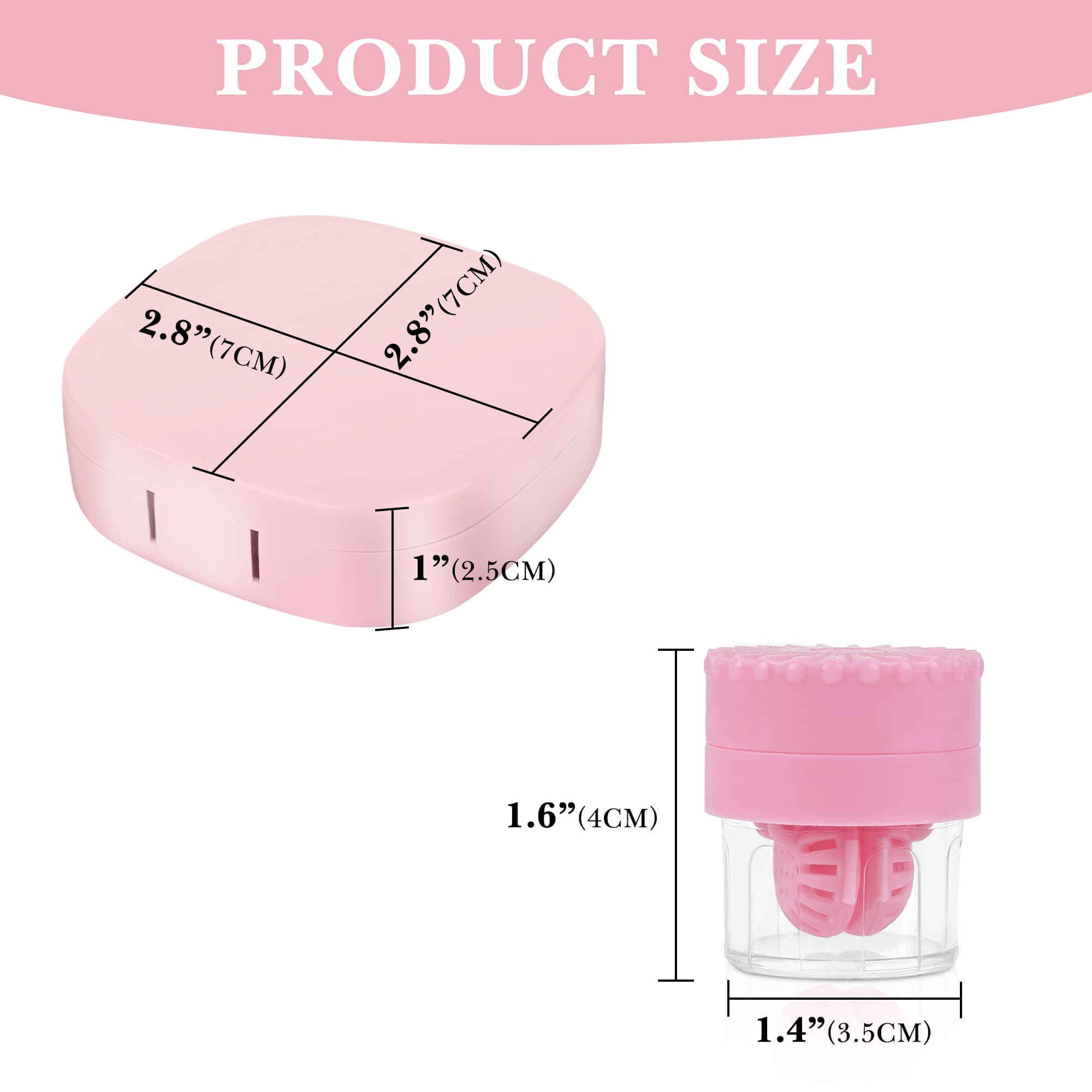 ReignSword 2 Pack Contact Lens Case with Manual Cleaner, Portable Travel Contact Cases Kit with Mirror for Daily & Outdoor Use, Includes Solution Bottle Tweezers Cleaning Tool (Pink & Blue) - 1