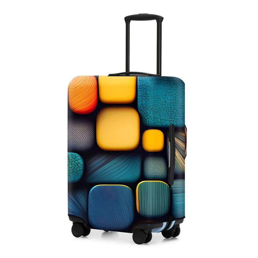 ReignSword Luggage Covers for Suitcase Tsa Approved, Travel Suitcase Cover Protector Fits 22-24 Inch Luggage, Washable Baggage Covers (M, Personality Cyber ​​7)