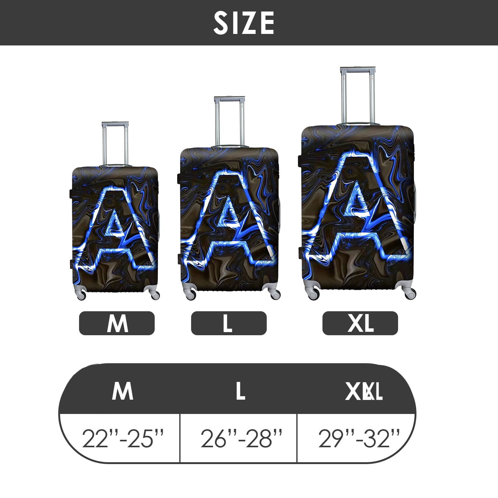 ReignSword Luggage Covers for Suitcase Tsa Approved, Travel Suitcase Cover Protector Fits 26-28 Inch Luggage, Washable Baggage Covers (L, Personality Cyber ​​9) - 1