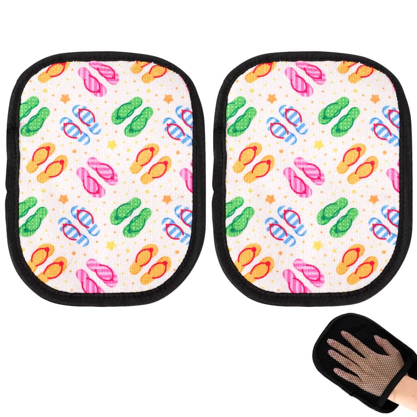 ReignSword Sand Remover for Beach, 2 Pcs Sand Off Beach Mitts Sand Removal Bag, Beach Vacation Camping Accessories Essentials