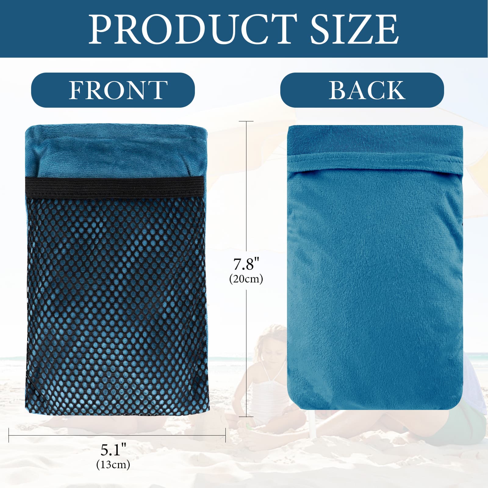 ReignSword 2 Pack Sand Remover for Beach, Sand Removal Bags, Skin-Friendly Sand Off Bags, Beach Vacation Camping Accessories Essentials (Blue) - 1