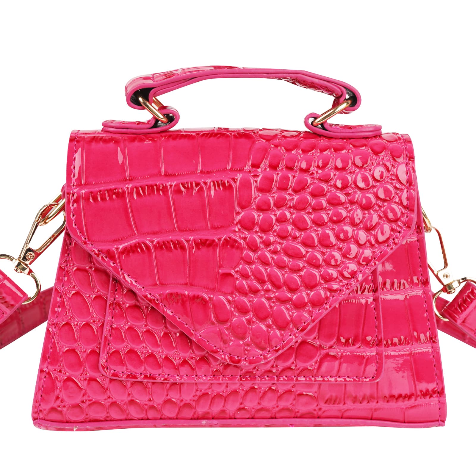 ReignSword Small Crossbody Bags for Women, Vegan Leather Crocodile Pattern Mini Purse, Trendy Clutch Top Handle Shoulder Handbag (Not Compatible with Phone) (Red) - 5