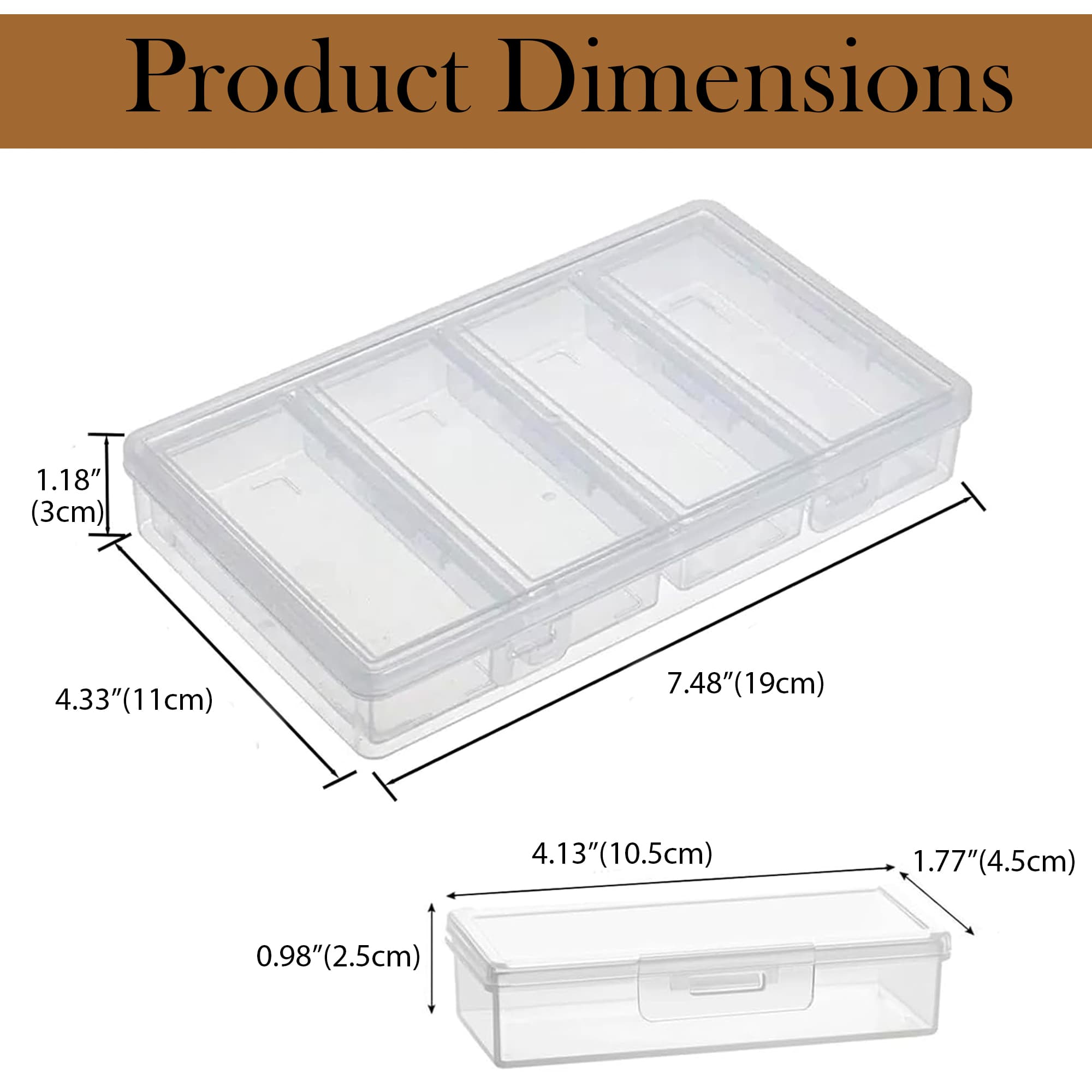 ReignSword Cotton Swab Holder for Travel, 4 in 1 Travel Floss Picks Case with Dustproof Lid, Clear Plastic Reusable Cotton Pad Holder Storage Box for Cotton Swabs Hair Ties Floss - 1